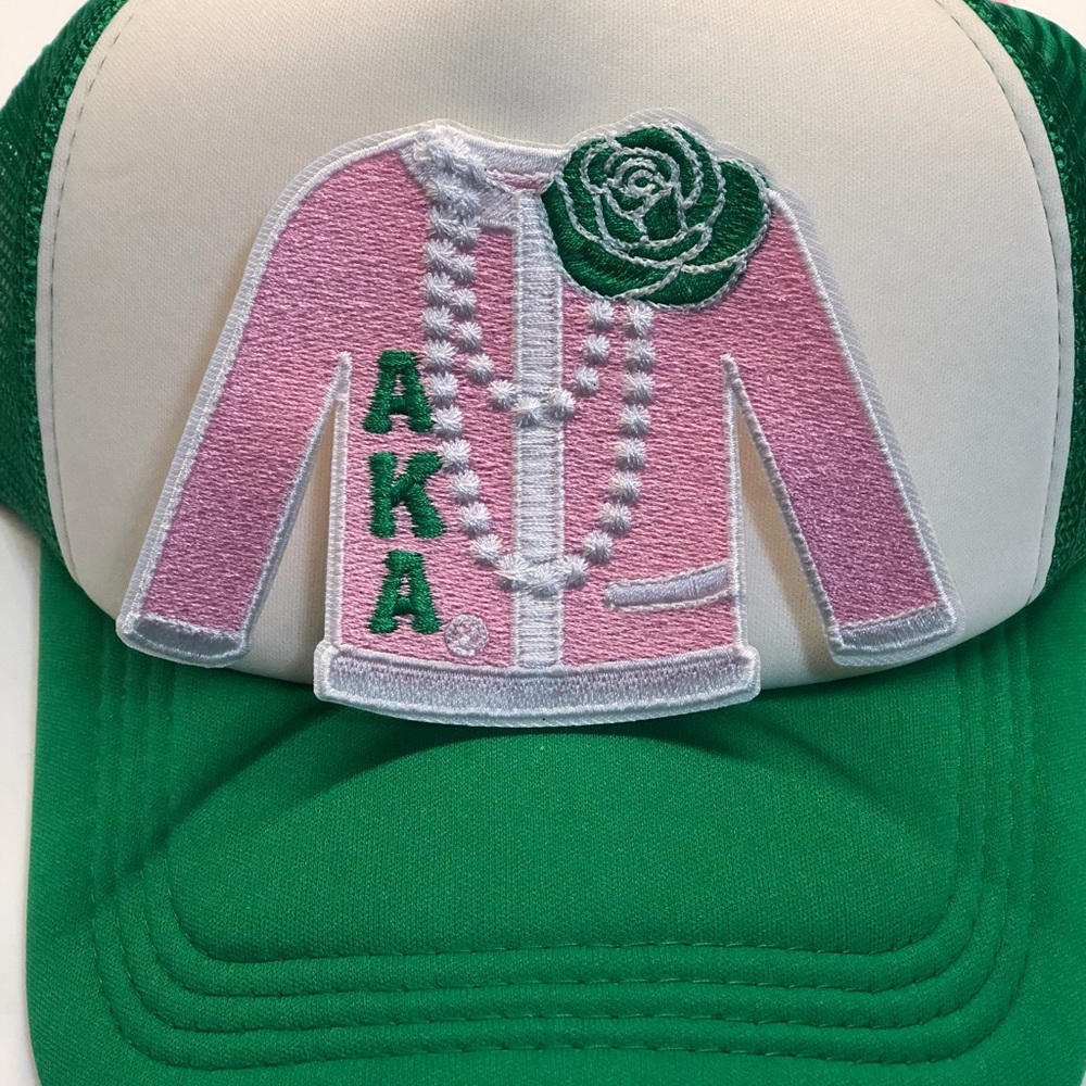 Green and Pink Embroidered Iron-on patch